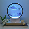 Kreativ Rund Timeglas Quicksand 3D LED Nattelys Bordlampe