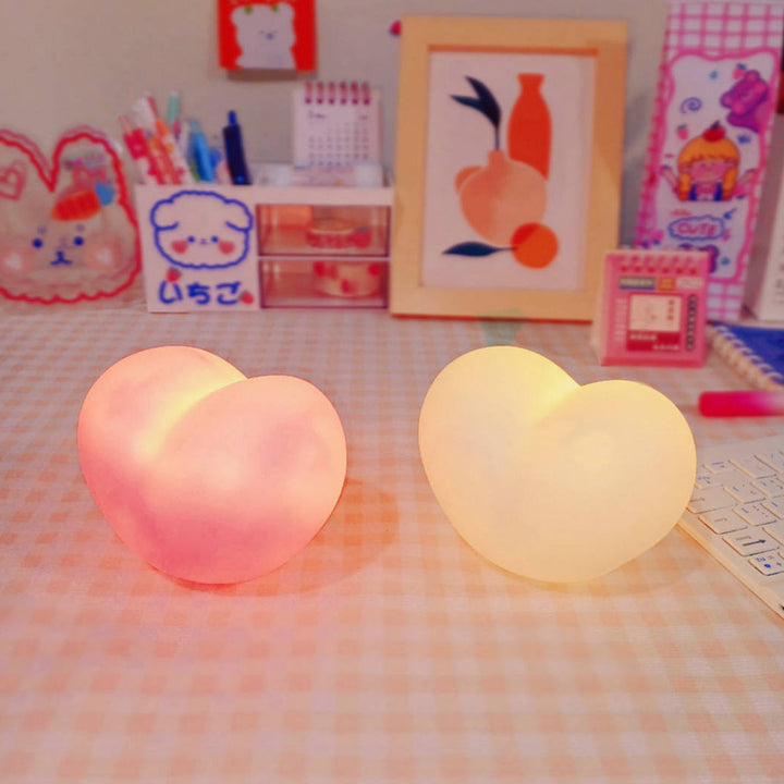 LuvSphere Silikone LED Natlampe | Hjerteformet Design | Bordlampe | Varm Stemningslys | Dekorativ