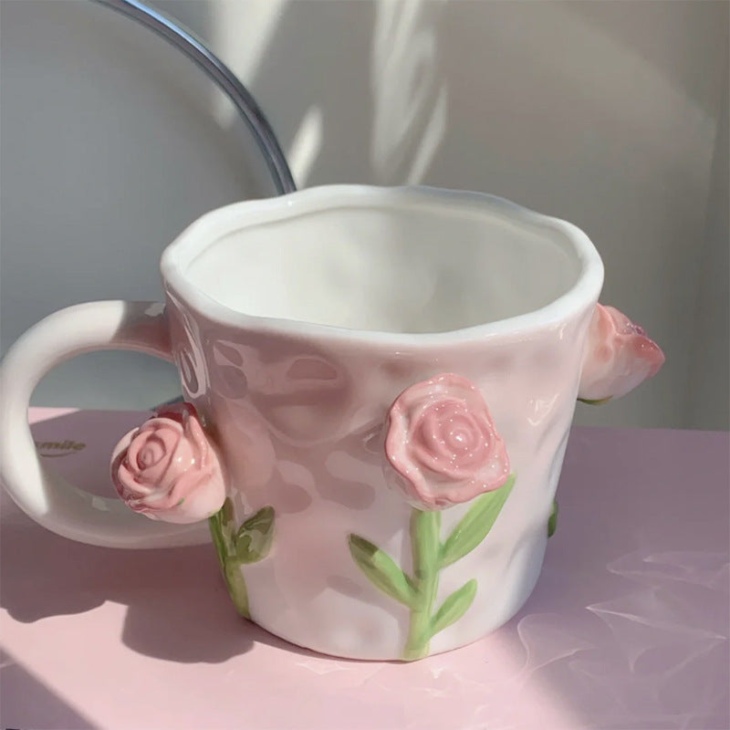 3D Blomster Håndmalet Krus