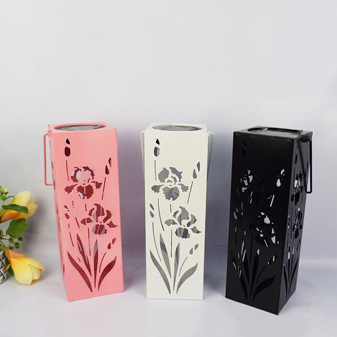 Sol Butterfly Rose Mønster Hult Søjle LED Udendørs Vandtæt Dekorativ Lampe