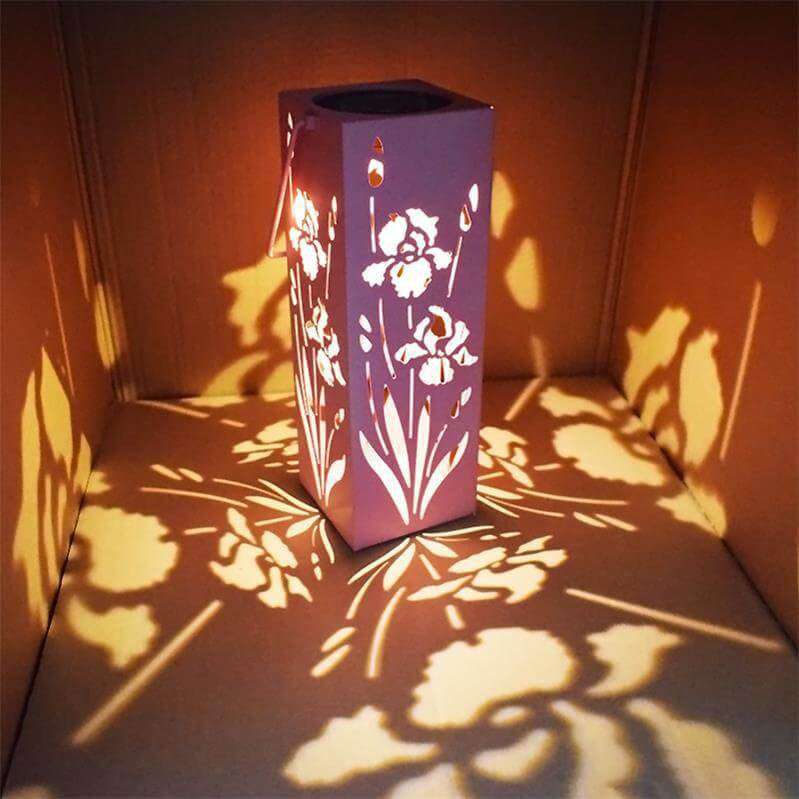 Sol Butterfly Rose Mønster Hult Søjle LED Udendørs Vandtæt Dekorativ Lampe
