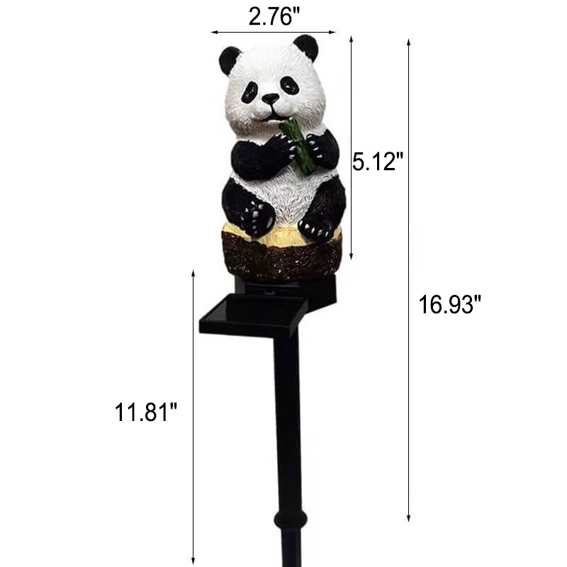 Solcelleharpiks panda udendørs vandtæt patio dekoration grundlys