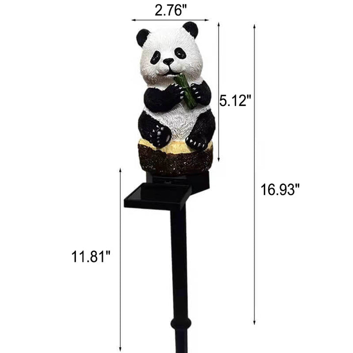 Solcelleharpiks panda udendørs vandtæt patio dekoration grundlys