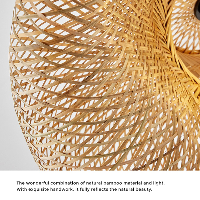 Rattan Vævet Bambus - Pendel Lys - Led - Lys