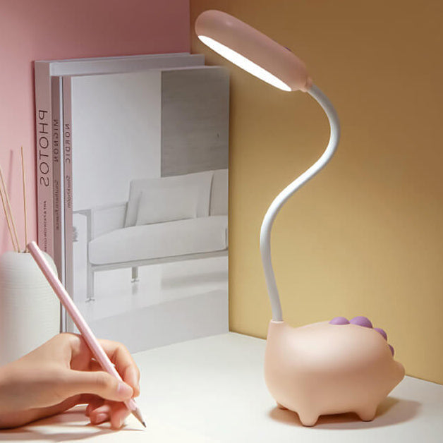 Genopladelig LED Skrivebordslampe med Cartoon Dinosaur Øjepleje