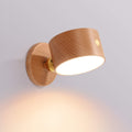 Simpel træ USB genopladelig berøringsmagnet LED natlampe væglampe