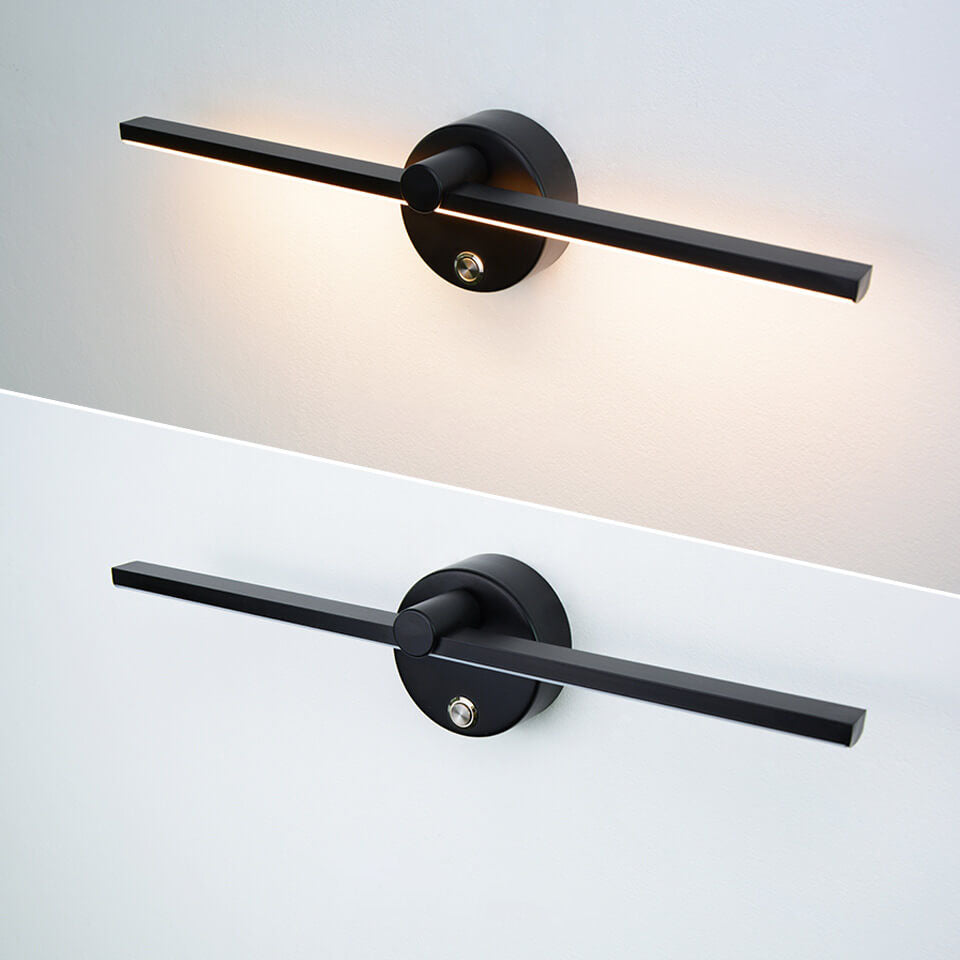 Nordisk Minimalistisk Aluminium Lang Bar Switch LED Spejl Væglampe