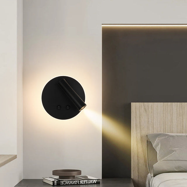 Moderne Minimalistisk Rektangulær Rund Jern Aluminium LED Væglampe Til Soveværelse
