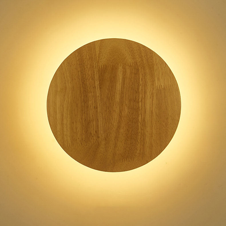 Moderne Minimalistisk Rund Uregelmæssig Oval Træ LED Væglampe til Stue