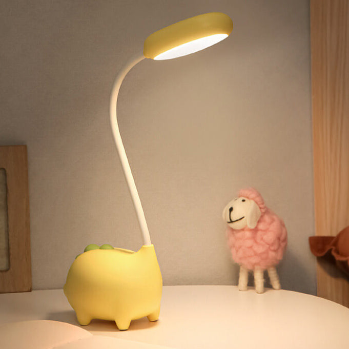 Genopladelig LED Skrivebordslampe med Cartoon Dinosaur Øjepleje