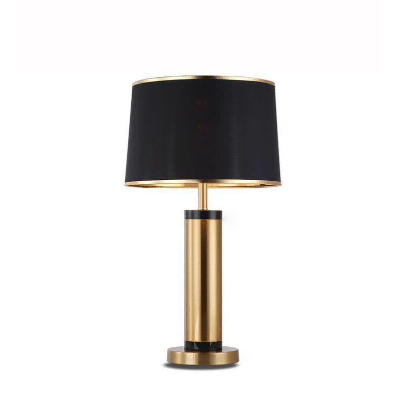 Moderne Overgangs Cylinder Jern Stof 1-Lygt Bordlampe til Stuen