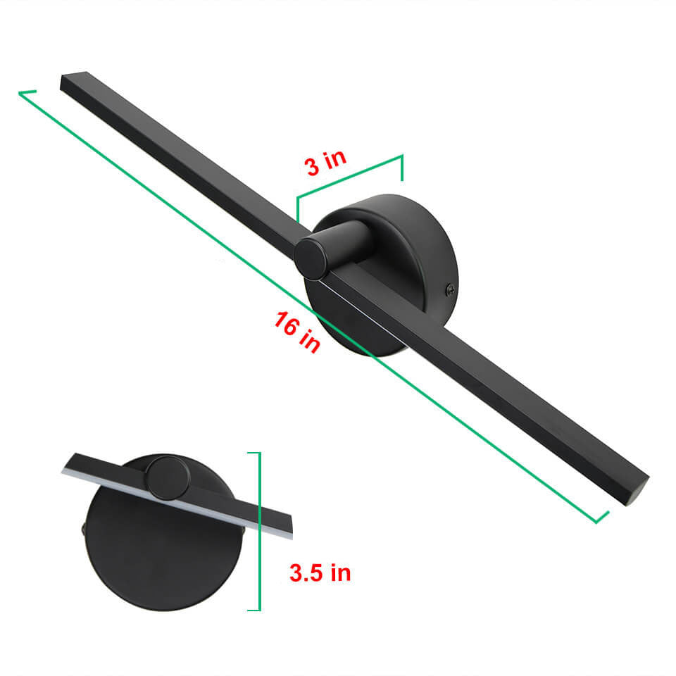 Nordisk Minimalistisk Aluminium Lang Bar Switch LED Spejl Væglampe