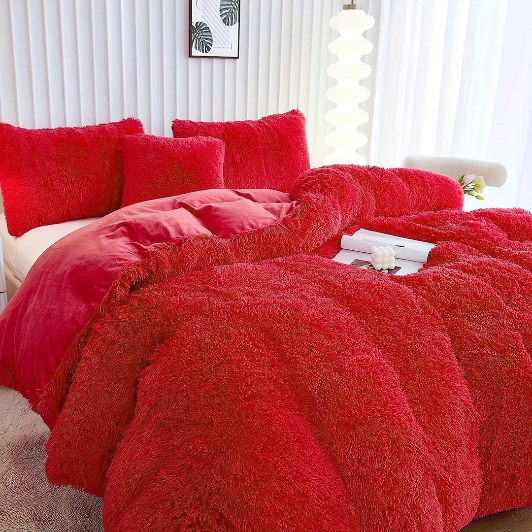 Ultra Blød Plush Duvet Cover Sæt med Lynlås - Luksus &amp; Komfort