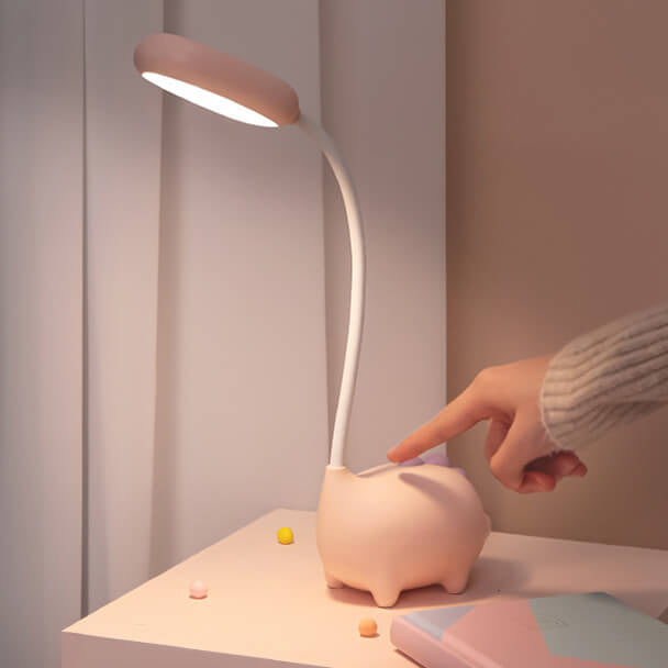 Genopladelig LED Skrivebordslampe med Cartoon Dinosaur Øjepleje