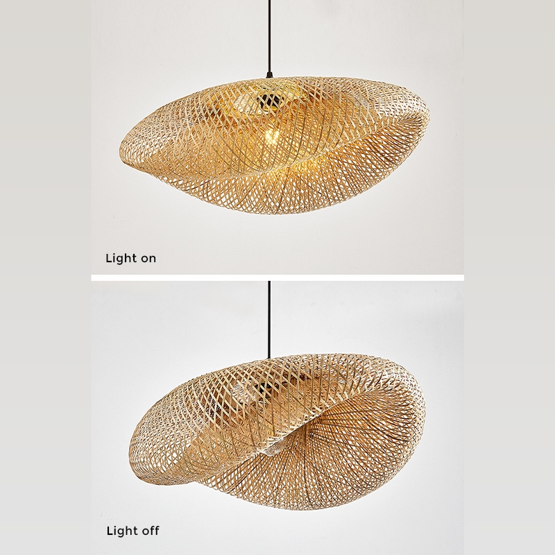 Rattan Vævet Bambus - Pendel Lys - Led - Lys