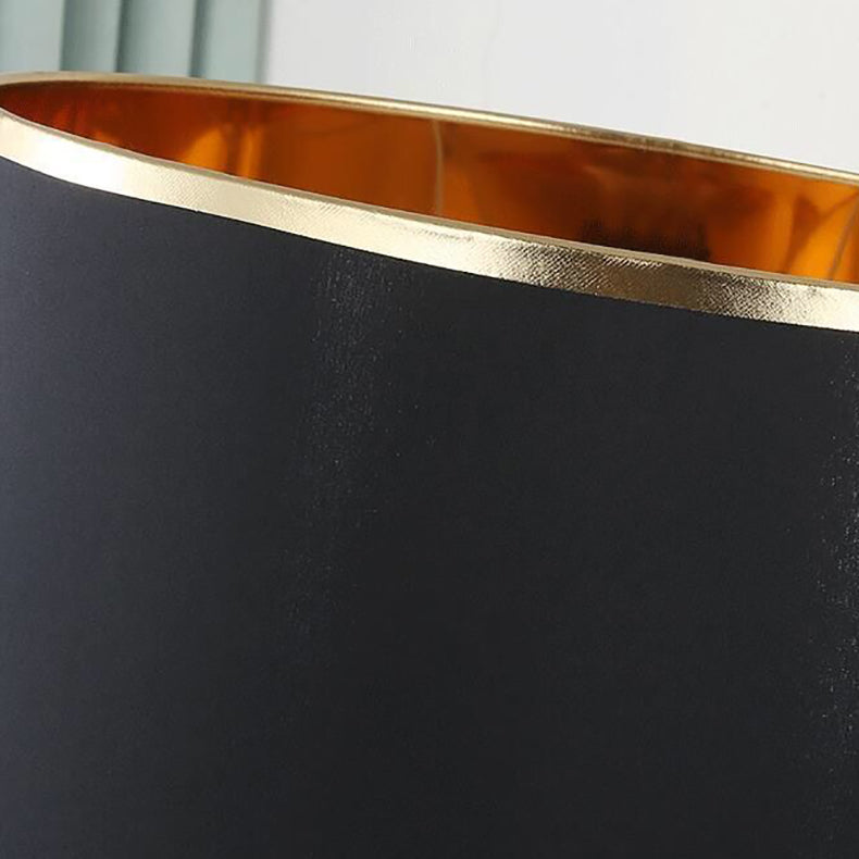 Moderne Overgangs Cylinder Jern Stof 1-Lygt Bordlampe til Stuen