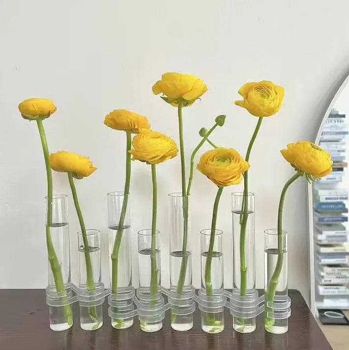 Fleksible Blomster Vaser med Hængsler | Moderne Glasrør Vase