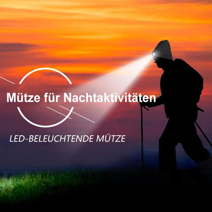Aftagelig LED Hovedlampe Beanie Hat