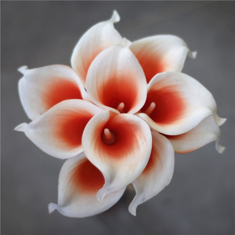 10 marine blå Calla lilje PU Real Touch blomster bryllupsdekoration buketter borddekoration kunstige blomster hjem decor