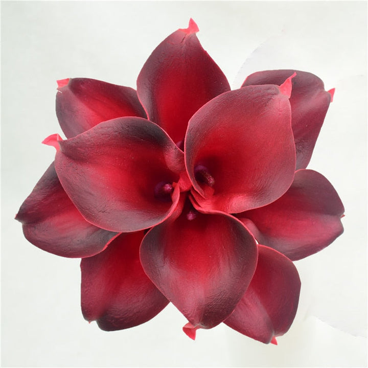 10 marine blå Calla lilje PU Real Touch blomster bryllupsdekoration buketter borddekoration kunstige blomster hjem decor