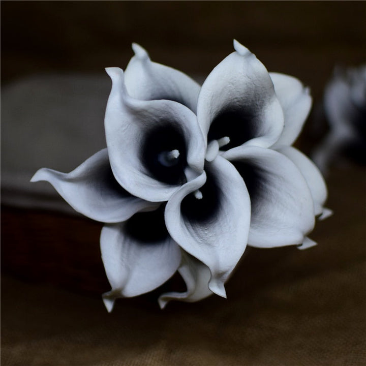 10 marine blå Calla lilje PU Real Touch blomster bryllupsdekoration buketter borddekoration kunstige blomster hjem decor