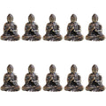 10 stykker mini messing siddende Buddha statue figur til rejse buddhisme tilbedelse hjemme kontor skrivebords dekoration
