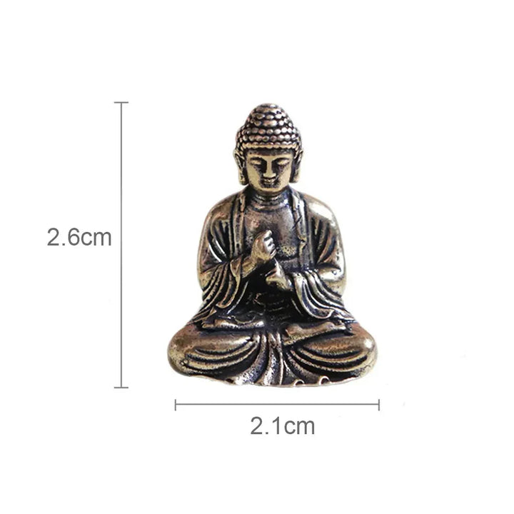 10 stk Miniature Messing Siddende Buddha Statue Figur til Rejse Buddhismus Tilbedelse Hjem Kontor Skrivebords Dekoration