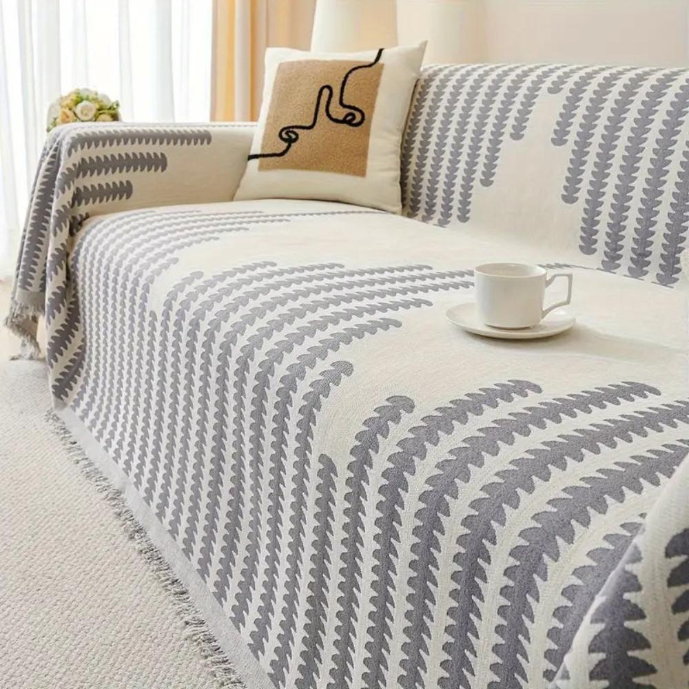 Moderne Monokrom Bregne Sofa Betræk