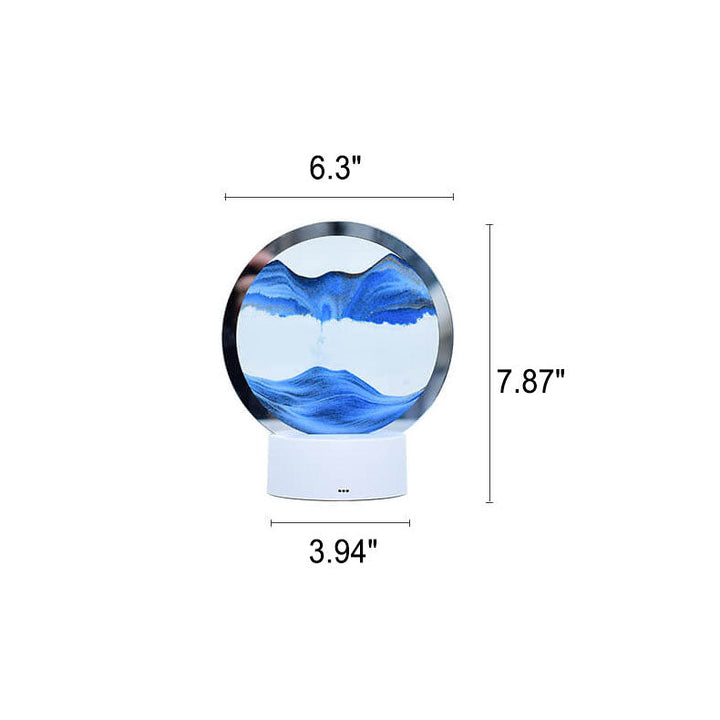 Kreativ Rund Timeglas Quicksand 3D LED Nattelys Bordlampe