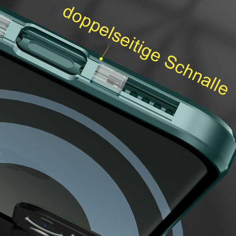 iPhone cover med dobbeltsidet spænde