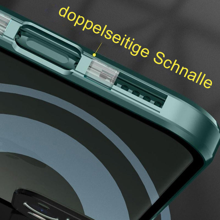 iPhone cover med dobbeltsidet spænde