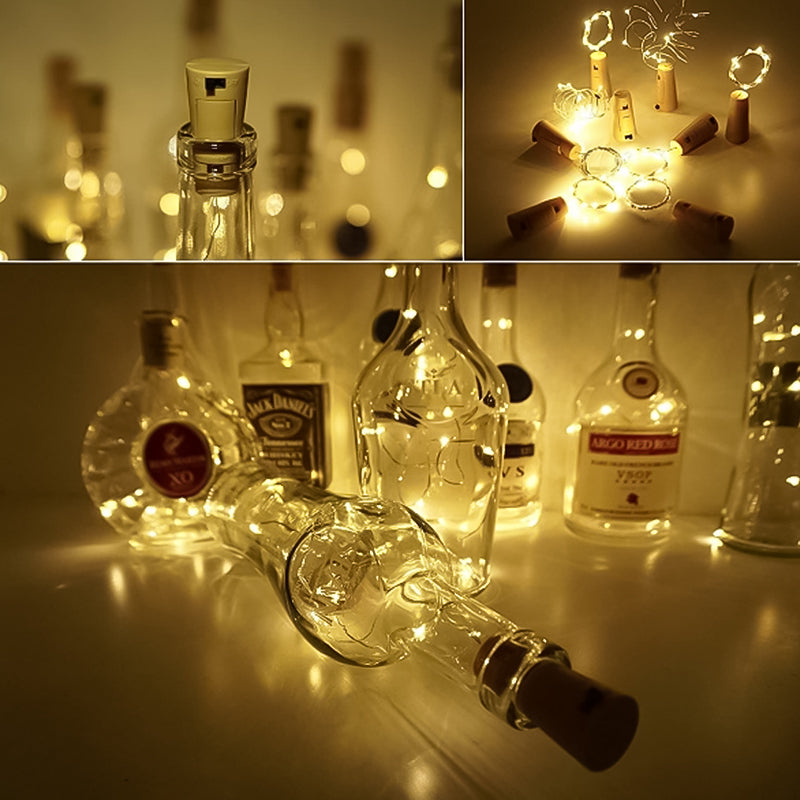 LED Flaske Lys Kork Nattelys DIY Dekorationsgave