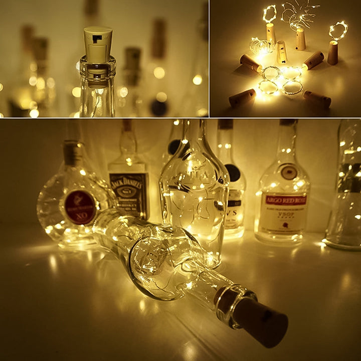 LED Flaske Lys Kork Nattelys DIY Dekorationsgave