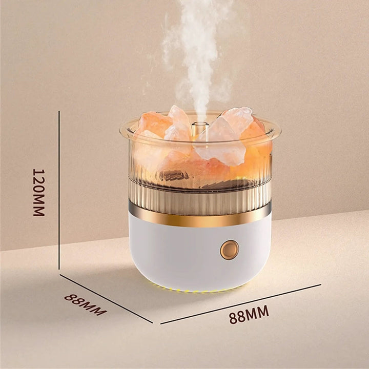 SereniGlow Krystal Salt Luftfugter | USB Aroma Diffuser – Nattelys &amp; Luftrenser – Til Afslapning, Stressaflastning &amp; Forbedret Luftkvalitet