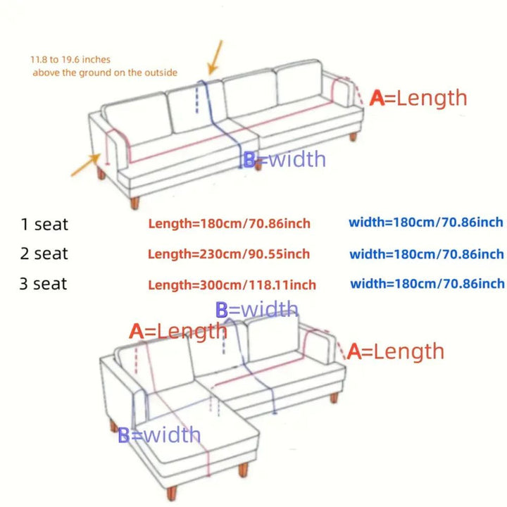 Bølge Linjer Chenille Sofa Betræk