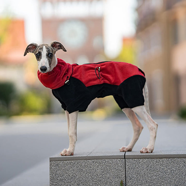 Fuldt Beskyttende Polar Fleece Hundedragt med Aftagelig Krave
