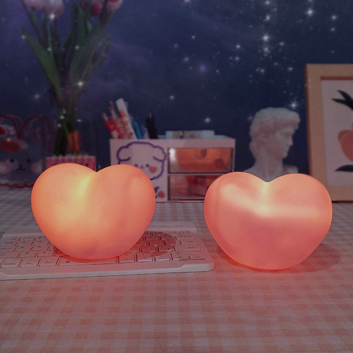 LuvSphere Silikone LED Natlampe | Hjerteformet Design | Bordlampe | Varm Stemningslys | Dekorativ