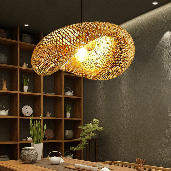 Rattan Vævet Bambus - Pendel Lys - Led - Lys