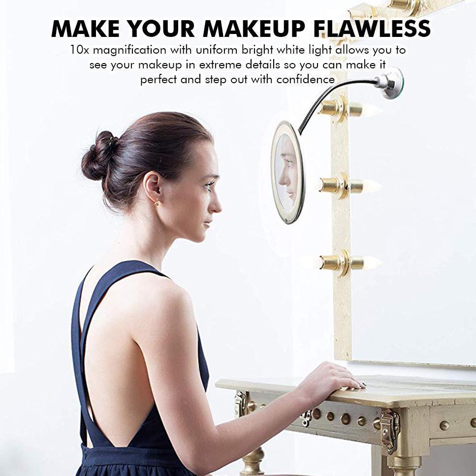 10x Zoom LED Makeup Spejl