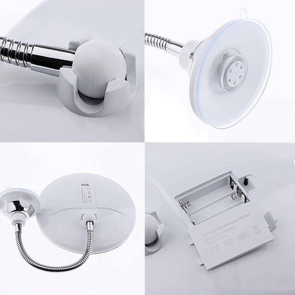 10x Zoom LED Makeup Spejl