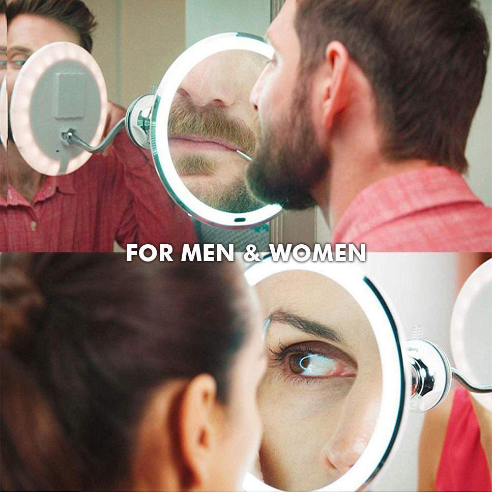 10x Zoom LED Makeup Spejl