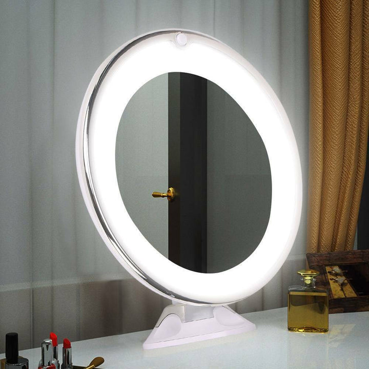 Lunora LED Makeup Spejl | 10x Forstørrelse | 360° Rotérbart | Kompakt &amp; Rejsevenligt