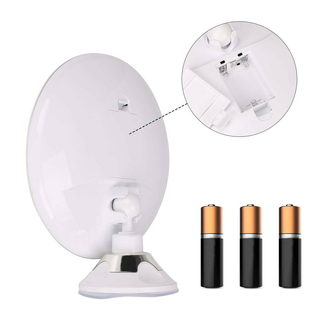 Lunora LED Makeup Spejl | 10x Forstørrelse | 360° Rotérbart | Kompakt &amp; Rejsevenligt