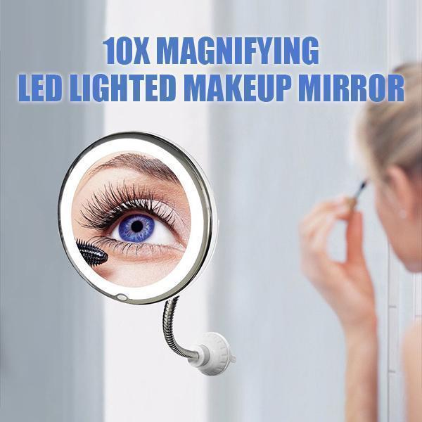 10x forstørrelse LED-oplyst makeup spejl