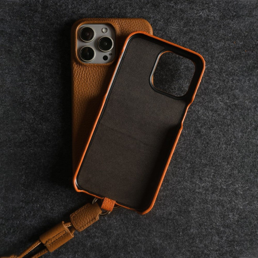 Ægte Læder Telefonetui med Crossbody Rem