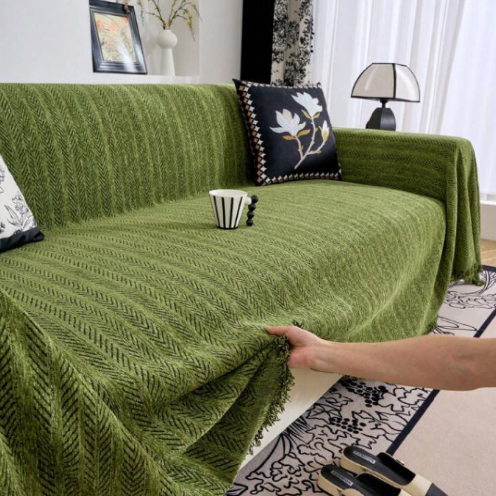 Herringbone Chenille Frynser Sofa Betræk