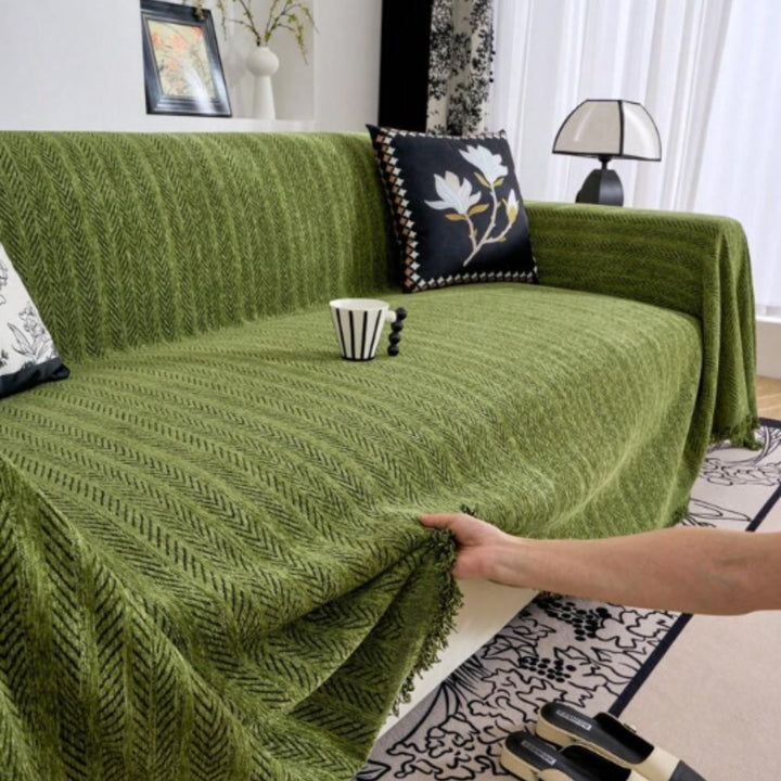 Herringbone Chenille Frynser Sofa Betræk