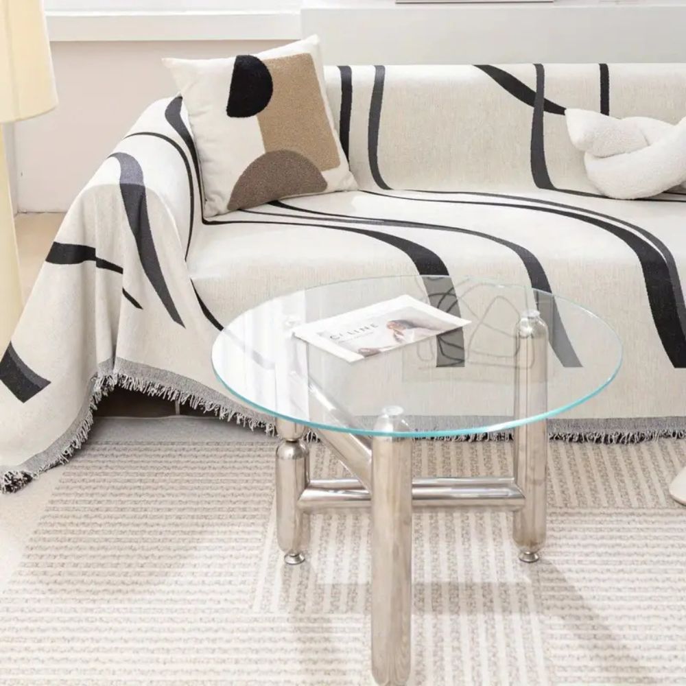 Bølge Linjer Chenille Sofa Betræk