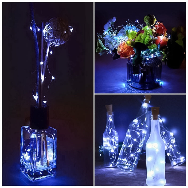 LED Flaske Lys Kork Nattelys DIY Dekorationsgave
