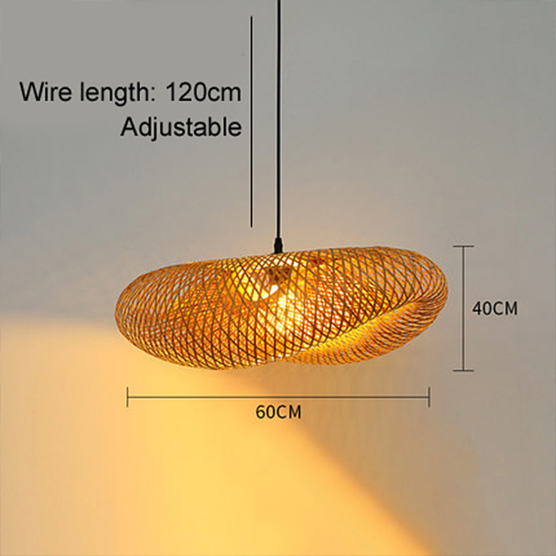 Rattan Vævet Bambus - Pendel Lys - Led - Lys